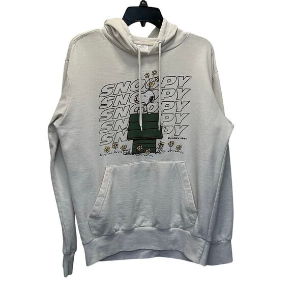 Peanuts Other - Peanuts | Snoopy & Woodstock Size Small Beige Hoodie Graphic Print Sweatshirt